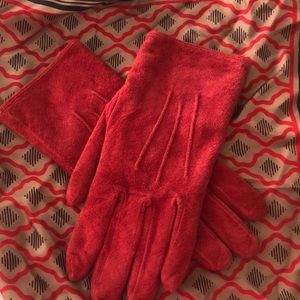 Aris Red Suede Gloves
